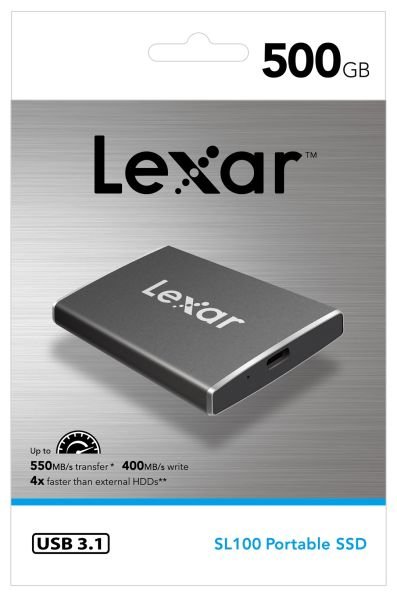 Lexar 512Gb LSL100-512RB SL100 USB 3.1 550-400-3Y TYPE-C External Taşınabilir Ssd