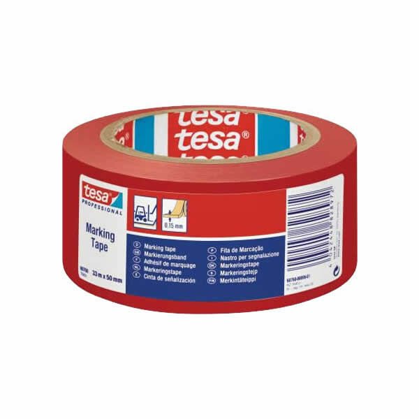 Tesa 33mtX50mm Kırmızı Yer İşaretleme İkaz Bandı