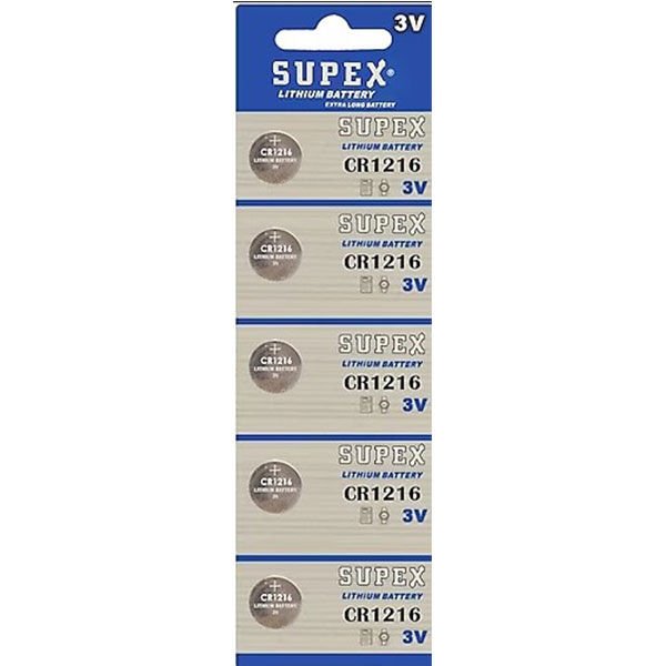 Supex CR1216-C5 3V Lityum Düğme Pil 5'li Paket