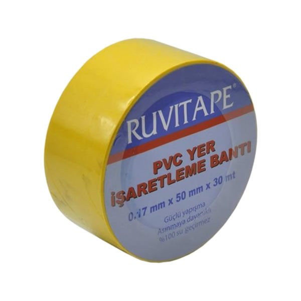 Ruvitape 30mtX50mm Sarı Yer İşaretleme Bandı