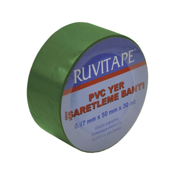 Ruvitape 30mtX50mm Yeşil Yer İşaretleme Bandı