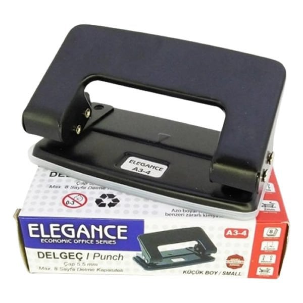Elegance A3-4 Siyah Küçük Boy Delgeç