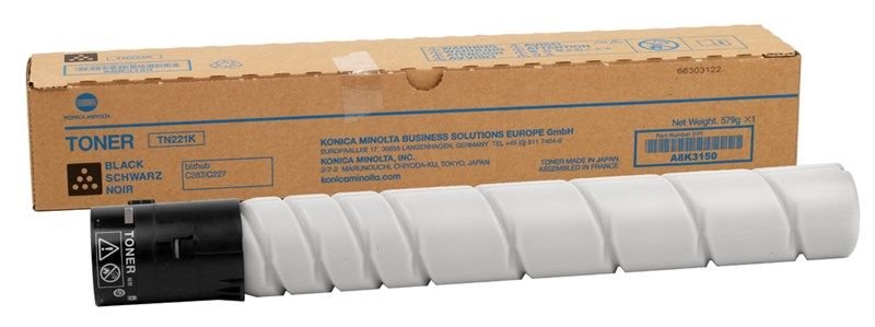 Konica Minolta TN-221K Black Siyah Orjinal Fotokopi Toneri Bizhup C227-287-367 24.000 Sayfa