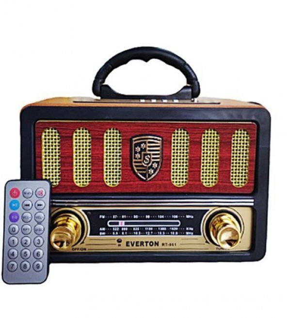 Everton Rt-861 Bluetooth Fm-Usb-Tf-Aux Nostaljik Radyo Kumandalı
