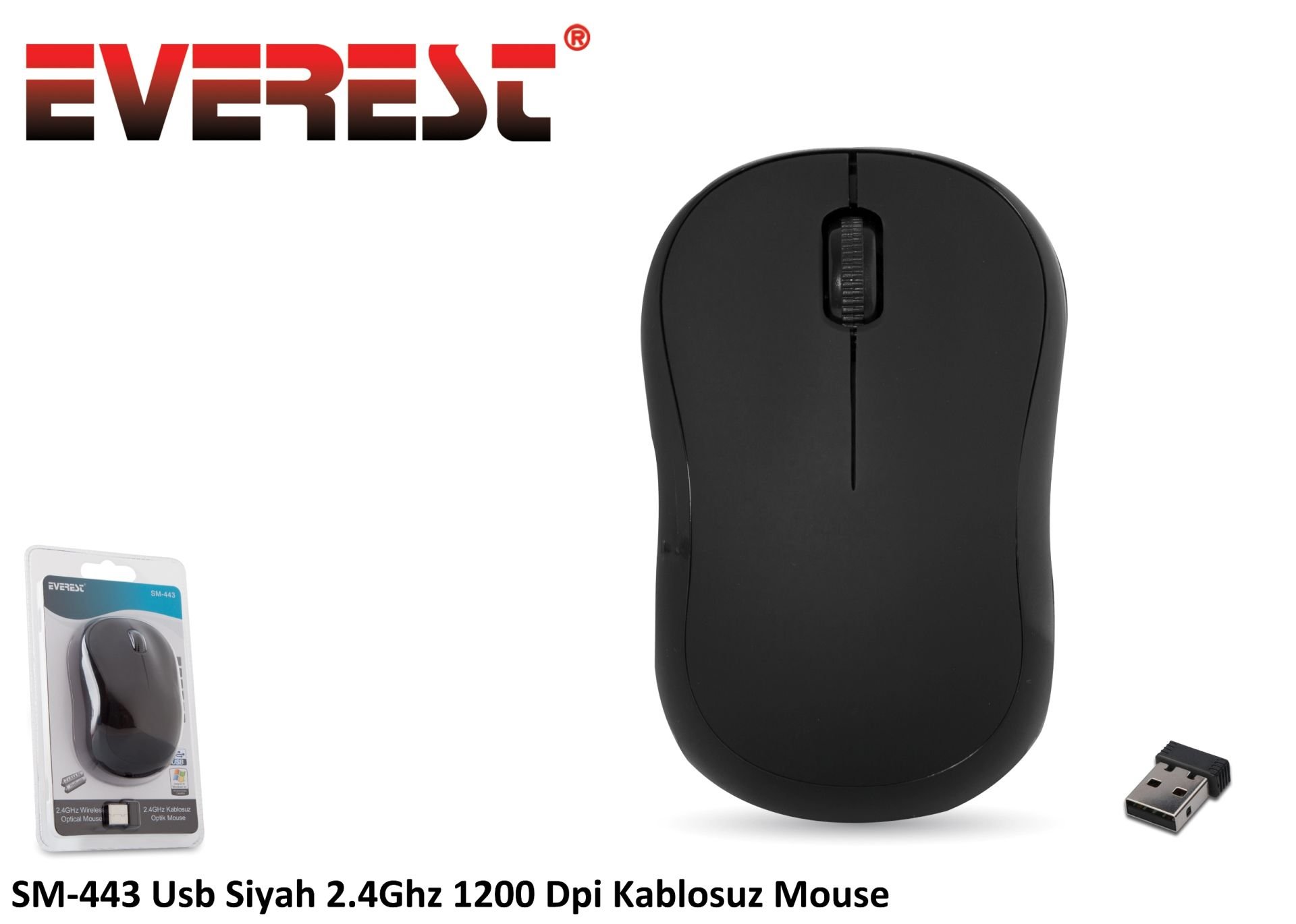 Everest SM-443 Siyah Kablosuz Mouse