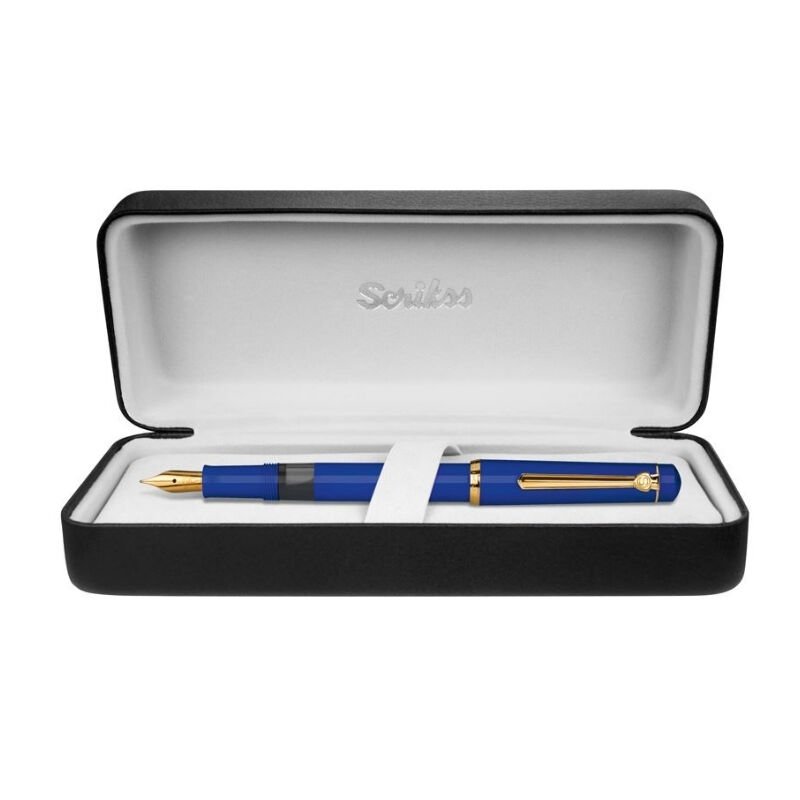 SCRİKSS 419 Dolmakalem Saks Mavi , Lüks Kutu