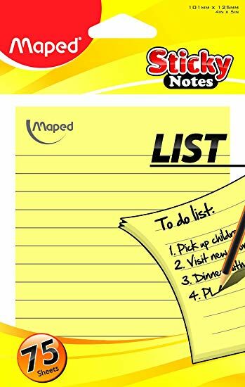 Maped 771110 Sticky Notes 101X125 mm 75 Sayfa Çizgili Liste Yapışkanlı Not Kağıdı