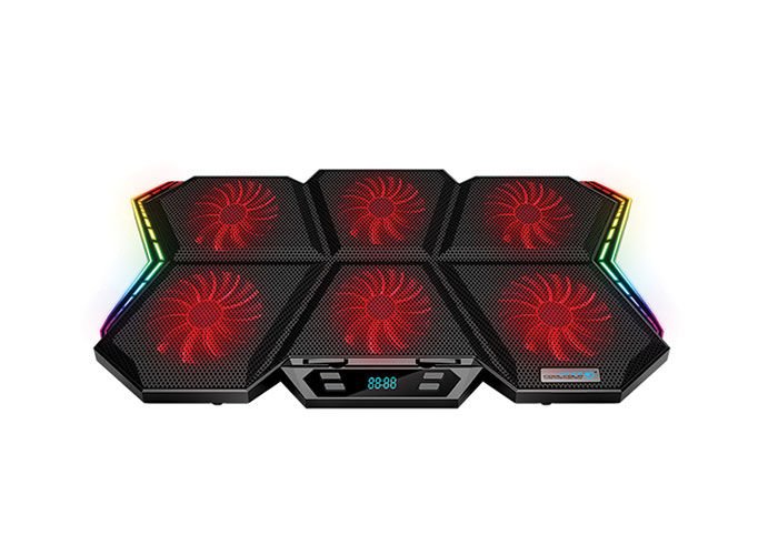Rampage AD-RX44 X-GALE Siyah 6 Fan 12 Işık Modlu 7 Açılı Notebook Soğutucu Stand