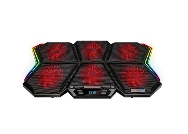 Rampage AD-RX44 X-GALE Siyah 6 Fan 12 Işık Modlu 7 Açılı Notebook Soğutucu Stand