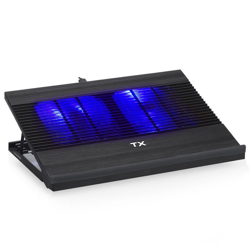 TXACNBHL TX 2x12cm Mavi LED Fanlı, 5xYükseklik Ay. 11-17'' Uyumlu, Alüminyum Notebook Soğutucusu