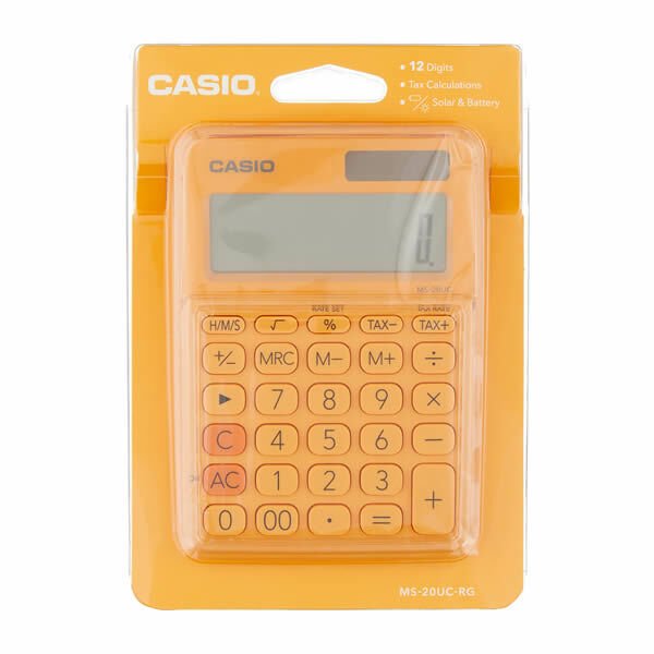 Casio MS-20UC-RG 12 Haneli Turuncu Masaüstü Hesap Makinesi