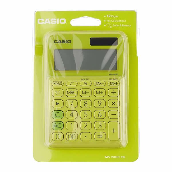 Casio MS-20UC-YG 12 Haneli Sarı Masaüstü Hesap Makinesi