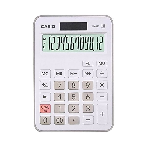 Casio MX-12B-WE Beyaz 12 Haneli Masaüstü Hesap Makinesi