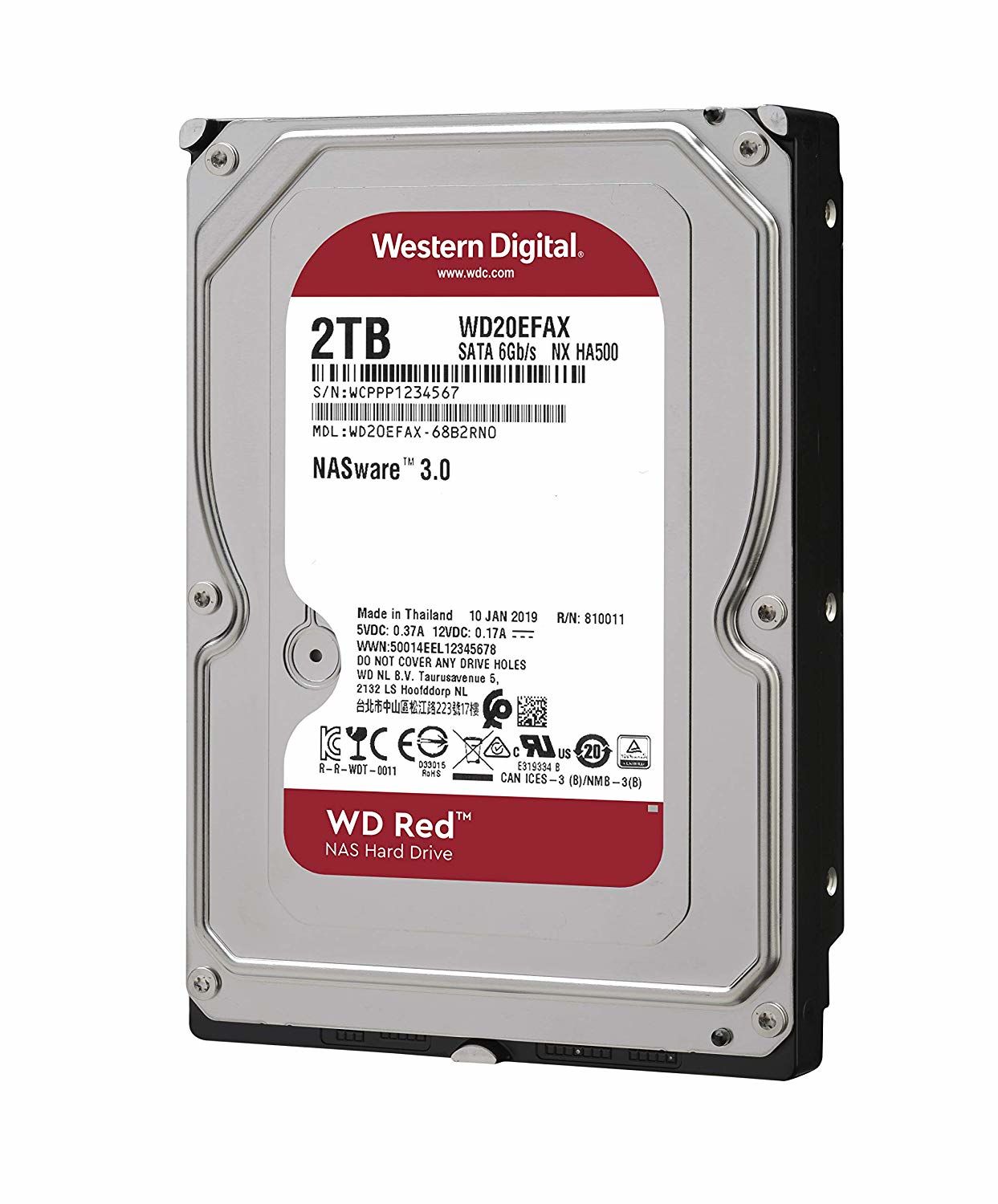 Wd 2Tb Red 3,5'' 64Mb 5400Rpm Wd20Efax Harddisk