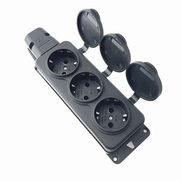 Su Geçirmez Sanayi Güç Soketi 3 Yol, 16A 250V Ab 2P + E Güç Yüzeye Monte Priz Çıkışı IP54 Soket Kapaklı