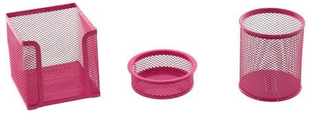 Inox 4025 3 lü Pembe Perforeli Masa Seti