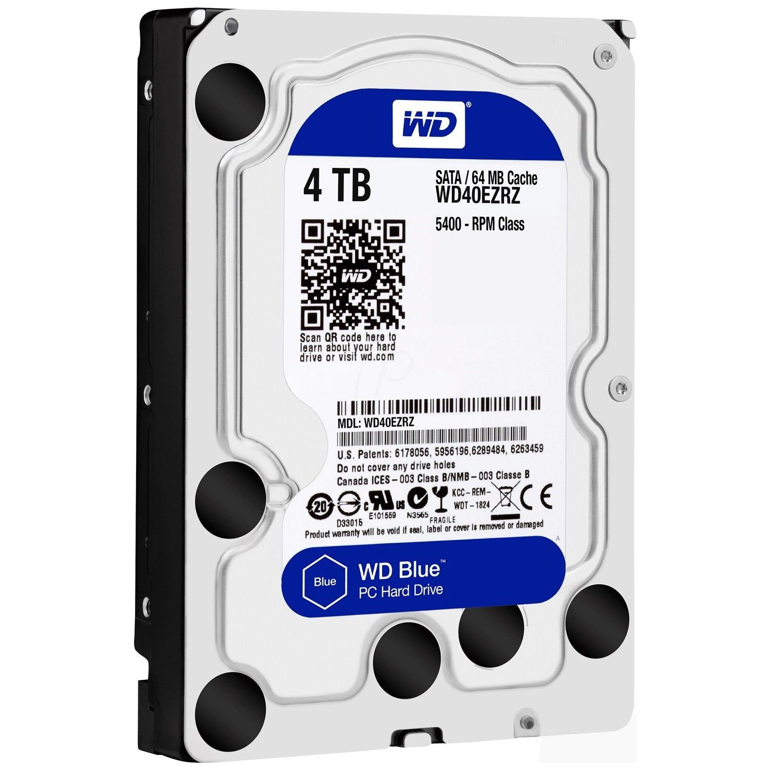 Wd 4Tb Blue 3,5'' 64Mb 5400Rpm Wd40Ezrz Harddisk