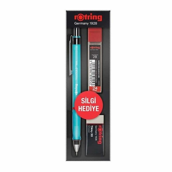 Rotring Visuclick 0.5 mm Min Silgi 3 lü Mavi Okul Seti