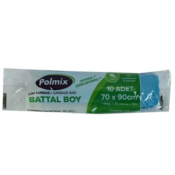 Polmix 70x90 cm Battal Boy Mavi Çöp Torbası