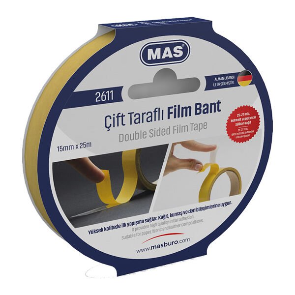 Mas 2611 15 mmX25mt Çift Taraflı Bant