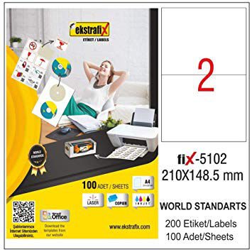 Ekstrafix FIX-5102 210X148,5 mm Lazer Etiket