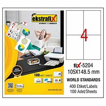 Ekstrafix FIX-5204 105X148,5 mm Lazer Etiket
