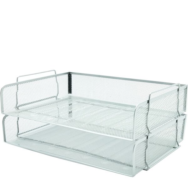 Avant 2 Gözlü Gümüş Yatay Metal Evrak Rafı