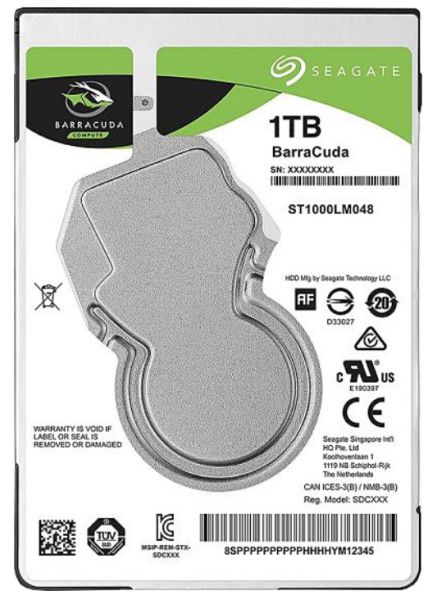 Seagate 1Tb Barracuda 2.5'' 128Mb Sata3 5400Rpm 7Mm St1000Lm048 Notebook Harddisk