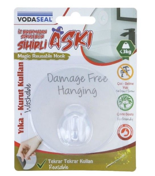 Vodaseal 3D001t Yuvarlak Şeffaf Sihirli Askı