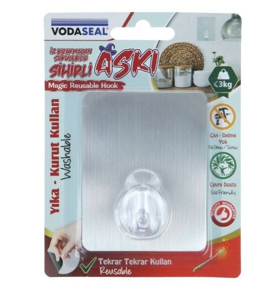 Vodaseal 3D036 Kare Gri Sihirli Askı