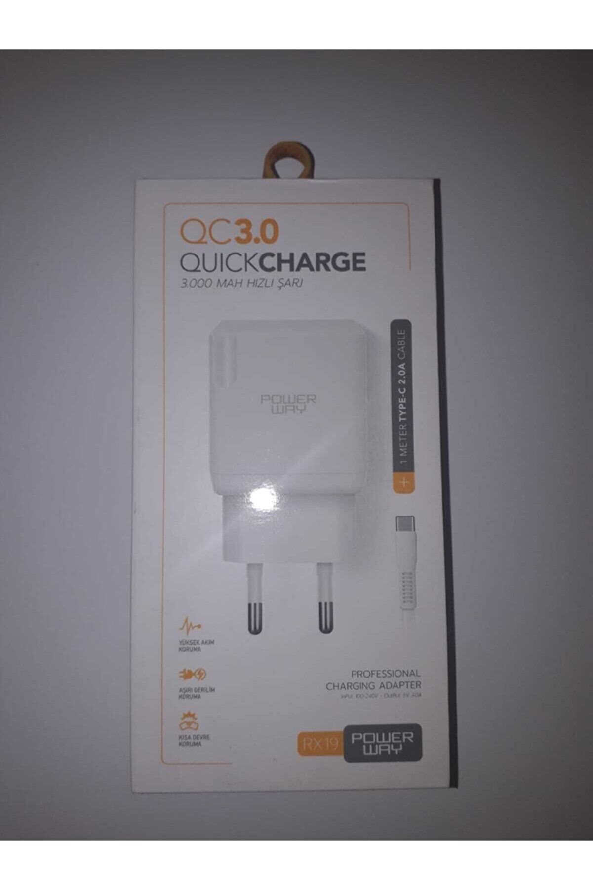 Powerway Rx19 Qc3.0 Type-C Kablo+Ev Şarj Kafa (Yüksek Akım Koruma)