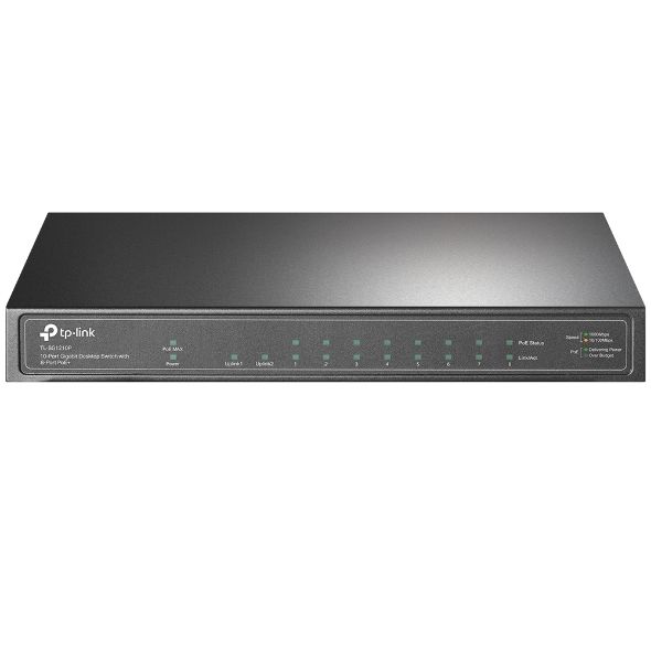 TP-LINK TL-SG1210P 8 Port 10-100-1000 Poe+ Switch 1 Port SFP Çelik Kasa Rack Mount