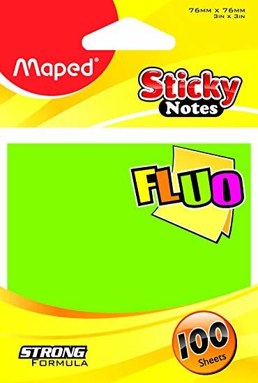 Maped 758116 Sticky Notes 76X76 mm 100 Sayfa Fosforlu Renkler Yapışkanlı Not Kağıdı
