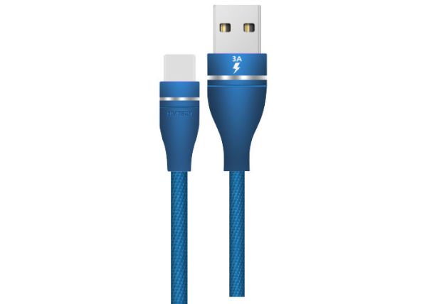 Hytech HY-X420 3A Type-C 1m Mavi Data + Şarj Kablo