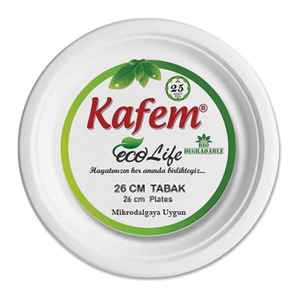 Kafem 25 li 26 cm Mikrodalgaya Uygun Karton Tabak
