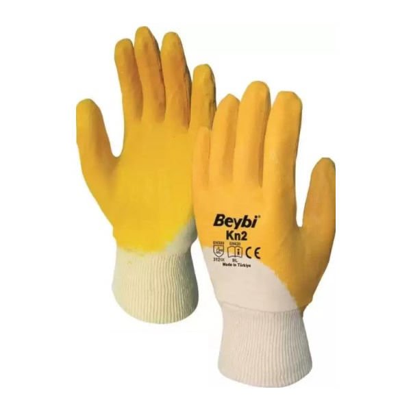 Beybi Nitril Poly PN7 10 Beden 12 li Beyaz Sarı  Eldiven