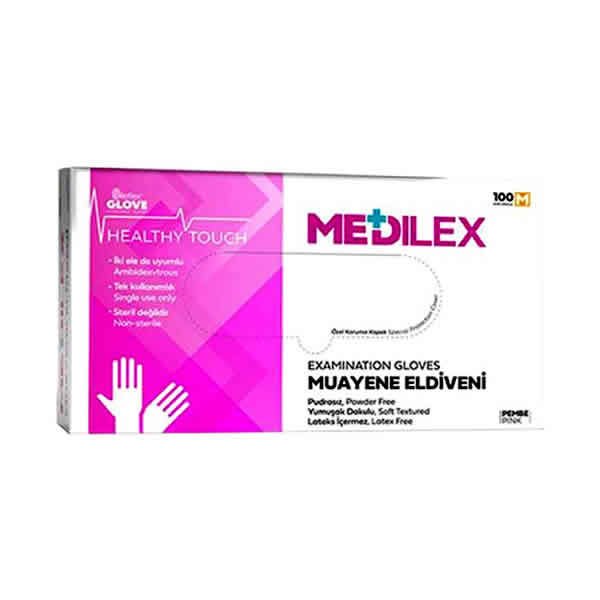Reflex 100 lü S Medilex Pudrasız Pembe Eldiven