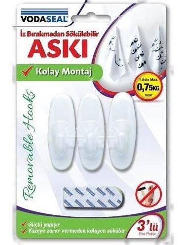 Vodaseal HS-09 İz Bırakmaz 3 lü Oval Askı