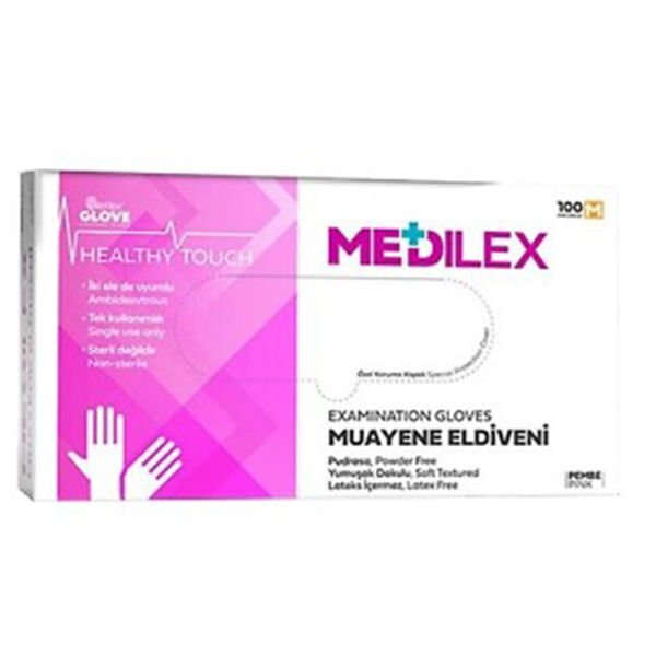 Reflex 100 lü M Medilex Pudrasız Pembe Eldiven