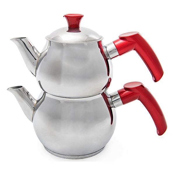 Rys Çelik Mini boy 0.9 lt 1,25 lt Çelik Çaydanlık Seti