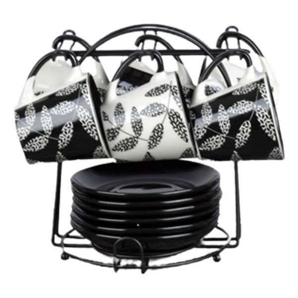 Tohana Metal Standlı Altılı Porselen Kahve Fincanı