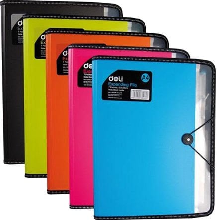 Deli W38965 7 Bölmelı Körüklü Bloknotlu Dosya