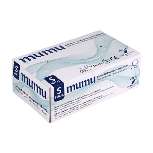 Mumu 100 lü S Latex Pudralı Muayene Eldiveni