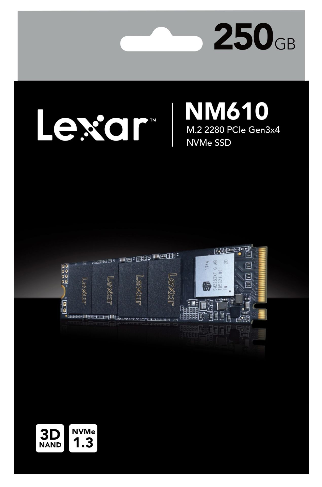 Lexar PCIe M2 250GB NM610 NVMe 3D 2100-1200 3Y Ssd Harddisk