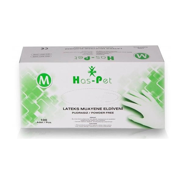 Haspet 100 lü M Latex Pudrasız Eldiven