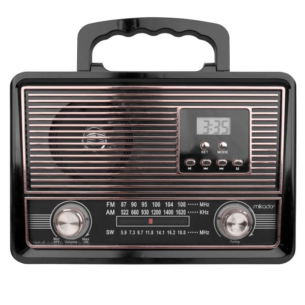 Mikado MDR-683 Siyah Usb-TF Destekli Bluetooth FM-AM-SW Klasik Radyo