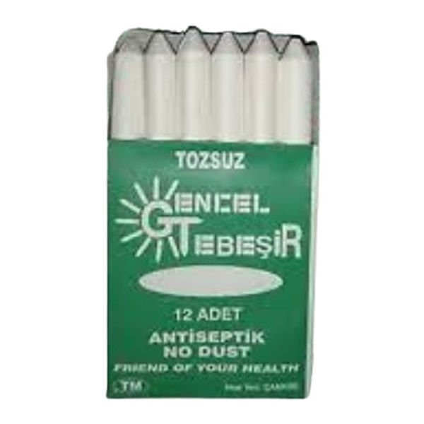 Gencel 12 li Beyaz Tozsuz Tebeşir