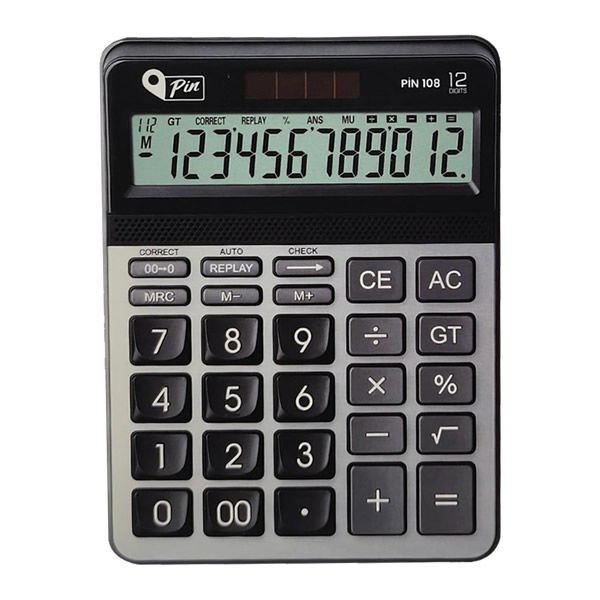 Pin 108 12 Hane Masaüstü Hesap Makinesi