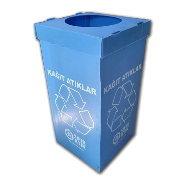 PVC Mavi Baskılı Atık Kutusu