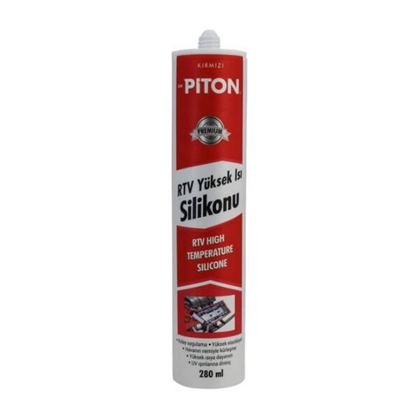 Piton 280 gr Kırmızı Isı Silikonlu Kartuş
